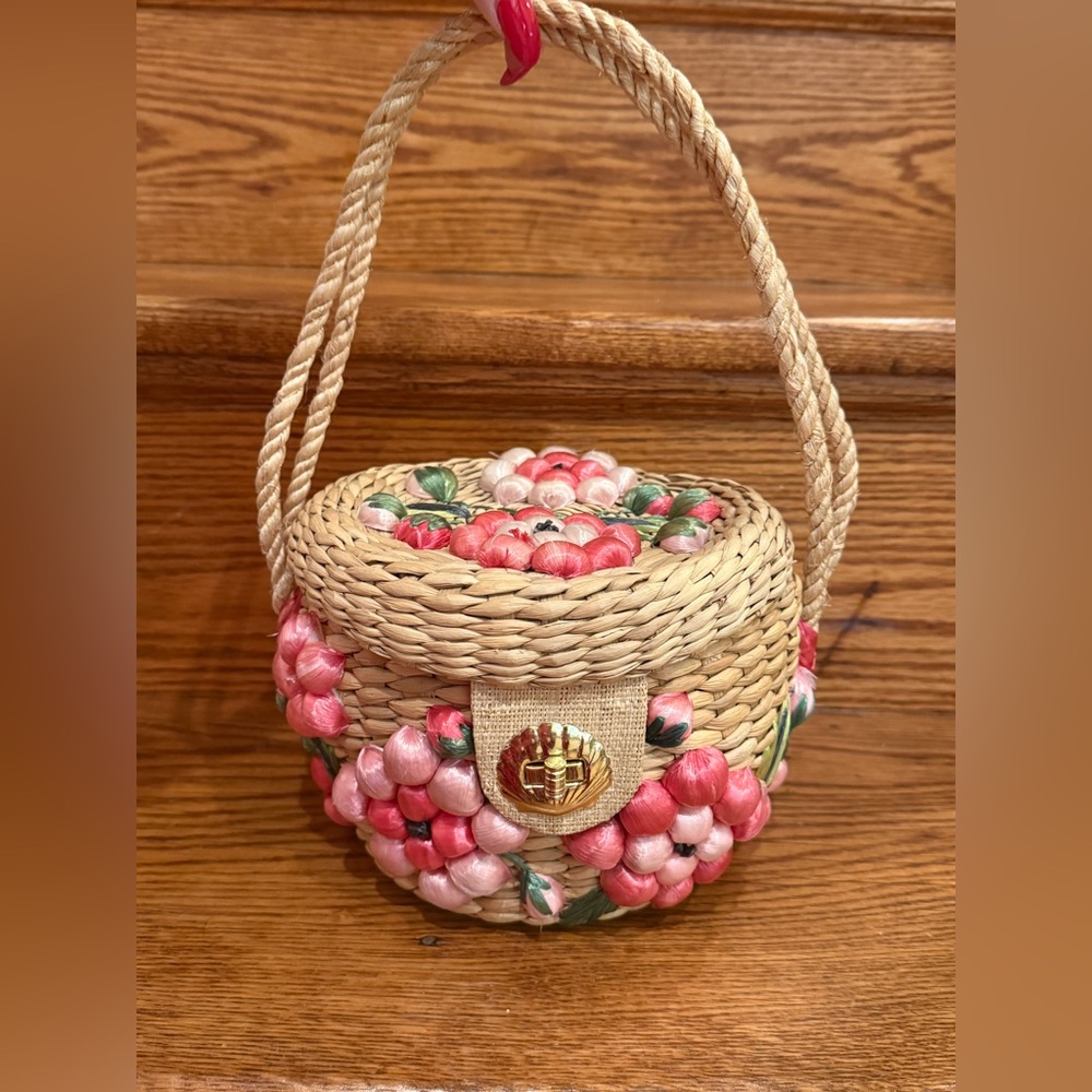 Handcrafted Made in the Philippines Floral Straw Bag
